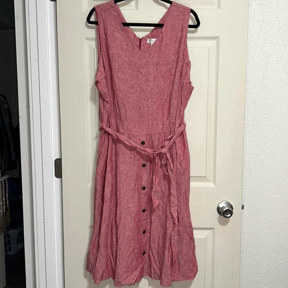 CJ Banks sleeveless v-neck dress red size 24W